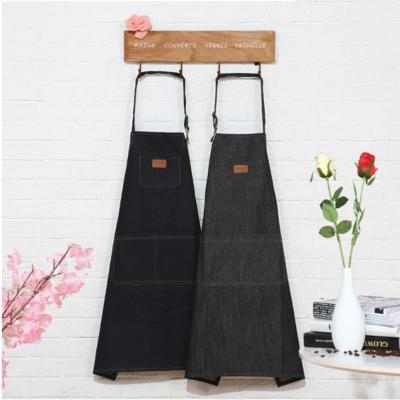 China Wholesale Hot Sale Bartender Kitchen Uniform Apron Waterproof Denim Cleaning Apron For Men With Pockets for sale