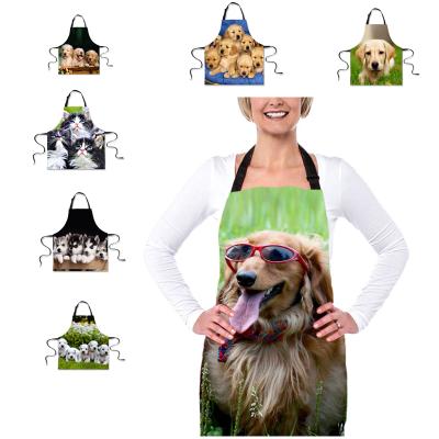 China Hot Selling Wholesale Cartoon Kind Dogs Or Cats Work Apron Cotton Cute Apron Along for sale