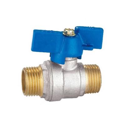 China General New Arrival Two Male Butterfly Handle Brass Ball Valve Use For Kitchen for sale