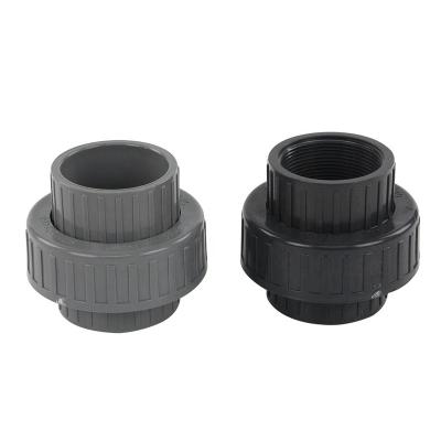 China China Factory Professional Quality 1/2-2 Inch PVC Plastic Pipe Union Threaded Union Pipe Fitting Round for sale