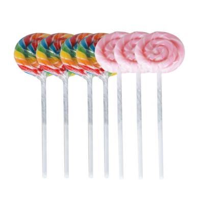 China 15 Rainbow Stick Tropical Fruit Mini Round Fruity Lollipop Swirl Natural Hard Rolling Lollipop Candy for sale