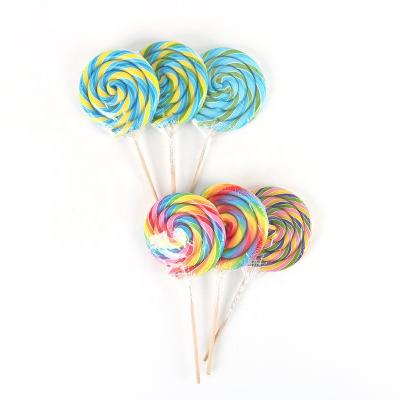 China Natural Muti Color Factory Direct Rainbow Lollipop Handmade Soft Solid Hard Candy For Party for sale