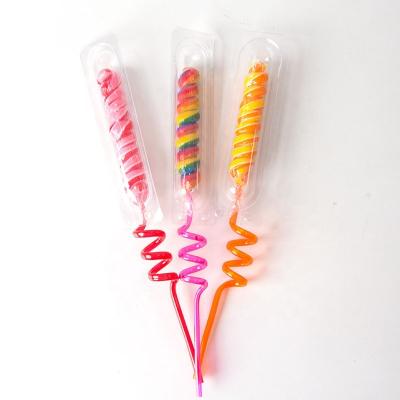 China Party Fruit Flavor Unicorn Shape Natural Hot Selling Lollipops With Straw Sticks Hard Candy for sale