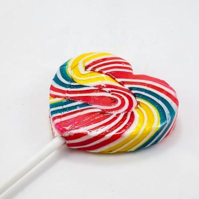 China Natural Custom Handmade Hard Heart Shaped Candy Lollipop Sweet Candy for sale