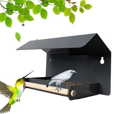 China BIRD FEEDER outdoor wall mounted waterproof metal wild bird feeder box for balcony and garden for sale