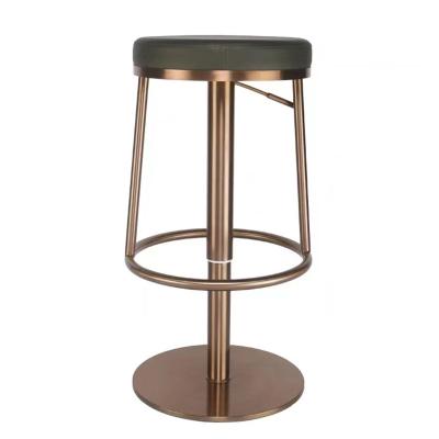 China Durable Gold Luxury Leather Bar Chair Modern High Stool Bar Chairs For Kitchen for sale