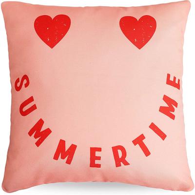 China Hot Selling Anti-bacteria Outdoor Waterproof Smile Pattern 2 Piece Suit Summer Square Pillow Covers Decorative Cushion Set for sale