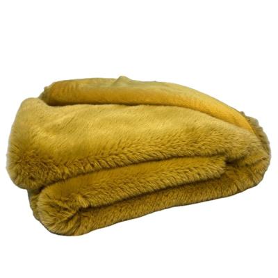 China Soft High Quality Imitation Rabbit Fur Throw Blanket 100% Polyester Home Decoration Blanket for sale