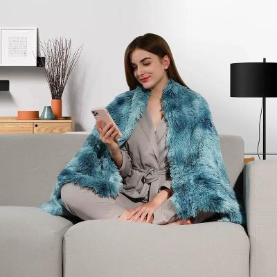 China Anti-bacteria Custom Luxury Super Soft Fluffy Fleece Washable Double Layer Throw Faux Fur Blanket Breathable Blanket for sale