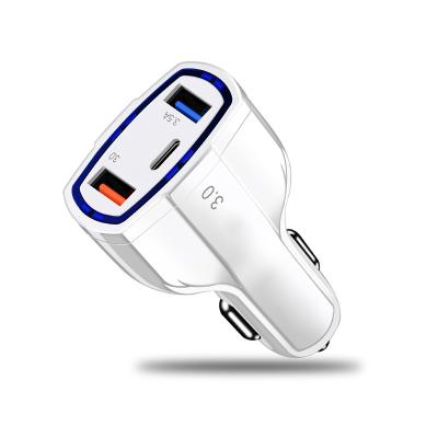 China Mobile Phone 3 Port USB PD Car Charger With Type C Port Portable USB Car Charger for sale