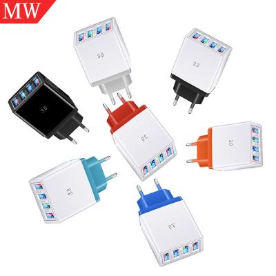 China Cell Phone 4 Ports Universal USB Charger Fast Travel Wall Cell Phone Charger for sale