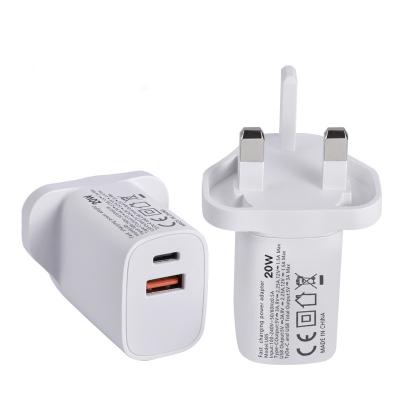 China Mobile Phone QC 3.0 USB Charger UK PD Fast UK Wall Travel Charger for sale