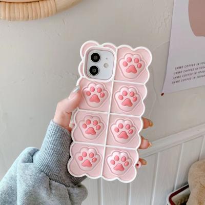 China 3D Custom Cartoon Cute Anti-fall Silicone Bubble Shockproof Anti-lost Phone Case For iPhone 12 Pro 11 Max X for sale