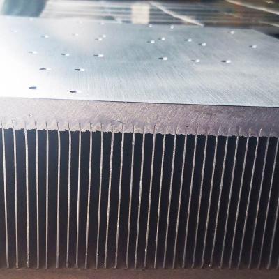 China Bonded Heatsink Fin Radiators Air Cool Custom AL6063 CNC Machining Large Size High Power Aluminum Bonded Fin Heatsink For EV Charger for sale