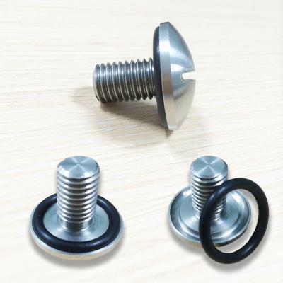 China Waterproof Self Sealing Pan Head Stainless Steel SUS304 316L Round Slot Drive Pan Sealing Fastener Bolt M12 20MM With O-ring for sale