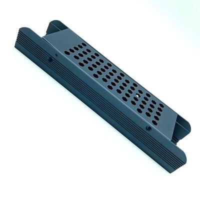 China Auto-lock function for Base-Cover LED Power Supply Aluminum Case 12V 24V 250W 200W Black Blue Anodized Extruded Aluminum Profile Case For LED Power Supply for sale