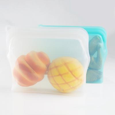 China Viable Leak Proof Good Sealing Plastic Free Reusable Silicone Food Storage Ziplock Bag for sale