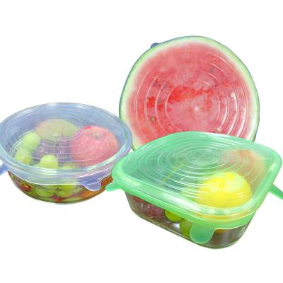 China Non Spill Dishwasher Safe Various Sizes Silicone Lids Flexible Silicone Stretch Sealing Lids 6 Pack for sale