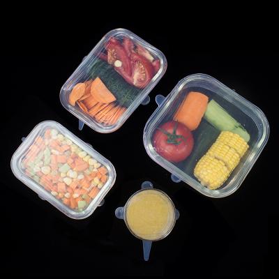 China BOXES Food Grade Eco Friendly Set of 6 Reusable Silicone Stretch Fresh-Keeping Lids for sale