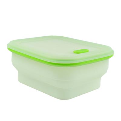 China Eco-Friendly Microwavable Silicone Food Storage Collapsible Kitchen Tableware Bowl With Lock for sale