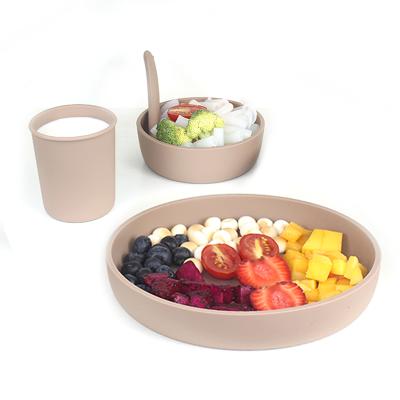 China Sustainable Food Grade Silicone Baby Feeding Bowls Dish Silicone Baby Dish Dish Set for sale