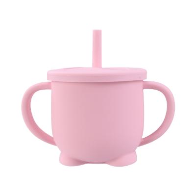 China Custom Grade 200ml BPA Free Logo BPA Free Edible Silicone Sippy Cup for sale