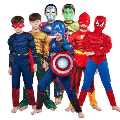 China Inflatable Halloween Superhero Clothing Costume Boys One-Piece Spot Role Play Dress Kids Spiderman Party and Girls Cosplay Costume for sale