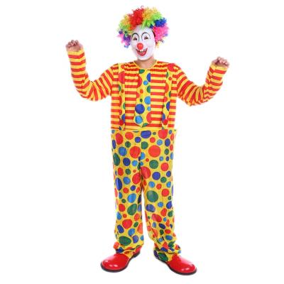 China Funny Cosplay Cartoon Costume Halloween Party Polka Dot Clown Cosplay Costume Dress Up Adult Male Costume Clown Performance Cosplay for sale