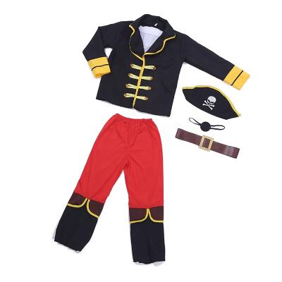 China Cosplay cartoon costume S-XL kids Captain Jack cosplay costume TV and movie costume pirate ship captain boy dress up costume for sale