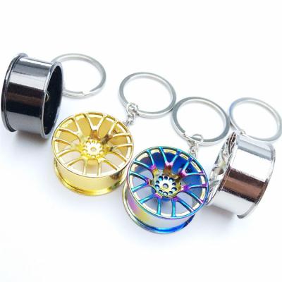 China High Quality Metal Car Wheel Hub Chains Wheel Hub Rim Metal Key Key Chain for sale