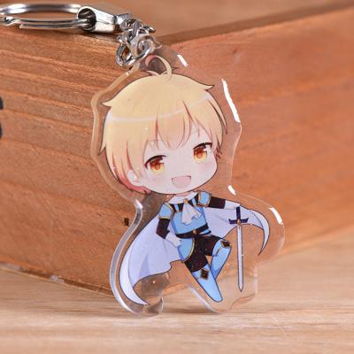 China Printed Promotion Gift Charms Acrylic Key Chain With Epoxy Hologram Ring Keychains for sale