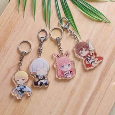 China Promotion Gift Custom Double Sided Cute Laser Anime Blank Maker Acrylic Key Chain Custom Key Chain for sale