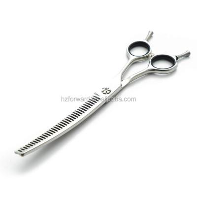 China Thinning Scissors New Arrivals Pamper Barber Curved Thinning Scissors Curved Grooming Thinning Scissors for sale