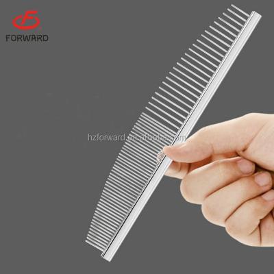 China Sustainable Stainless Steel Pet Grooming Comb Dog Grooming Comb For Hair Remove for sale