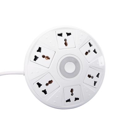 China Easy Installation Factory Sale UFO Form 2021New Design Round Universal Power Extension Socket Strips for sale