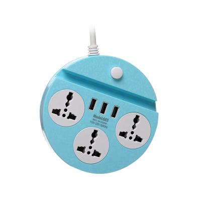 China Easy Installation Factory Phone Holder Stand 3 USB 3.1 Way One Function 5V Power Extension Socket Multiple Strip Socket Adapter for sale