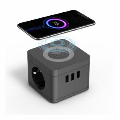 China German Cubic Wireless Phone Charger 3USB Power Extension Residential / Multi-Purpose Amazon EURO Hot Sale for sale