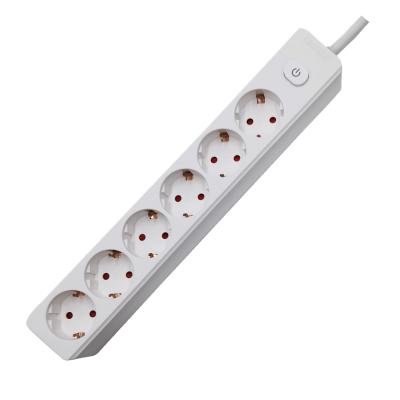 China New Design Easy Installation Euro Style Power Extension Socket German 3 4 Strips Adapter Available 5 Way Extension Socket for sale