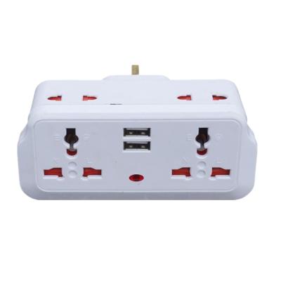 China High Quality USB Classic Universal 2 Ways AC Power Outlet Adapter Charging Electrical Plug UK or EU Plug 2 USB 2.1A 5V for sale