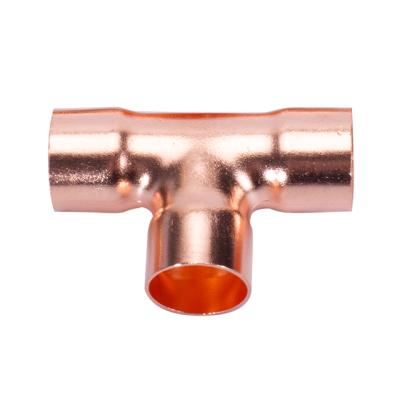 China Industrial factory wholesale type T pipe fittings for air conditioner / 3/4 tee copperfittings copper tee elbow for sale