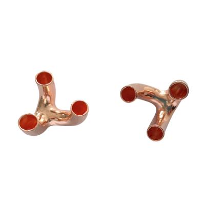 China All Air Conditioner Parts Copper 3 Way Reducing Tee Pipe Fittings for sale