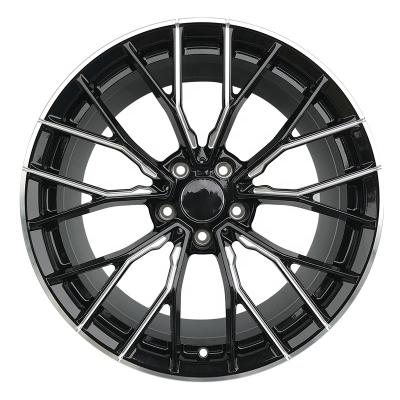 China Passenger Car Forged Aluminum Wheels 17 18 19 20 21 22 Inch Mesh Design 5 Hole Car Rims Alloy Wheel Black for sale