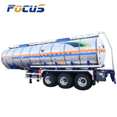 China 6.0mm Thickness 2 API Valve Aluminum Tanker Semi-Trailer for Edible Oil Transport for sale