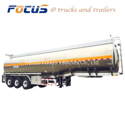 China 3/4 Axles Aluminum Fuel Tanker Trailer with Airbag Suspension and Font Axle Lifting for sale