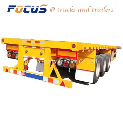 China Webco Valve Equipped 20FT/40FT Flat Deck Semi Trailer with Spring Suspension Booster for sale