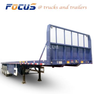 China FZCZ9400TJZHJ 3/4 Axles 40FT Flatbed Container Semi Trailer High Bed Truck Tractor Trailer for sale