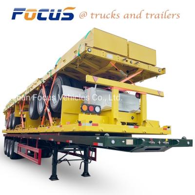 China High Quality Tri Axle Air Bag Suspension Container Chassis Trailer Flatbed Container Carrier Trailer for sale