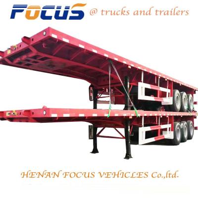 China ABS Anti-lock Braking System 12.5m Flat Bed Truck Semi Trailer for Cement Bag Transport for sale