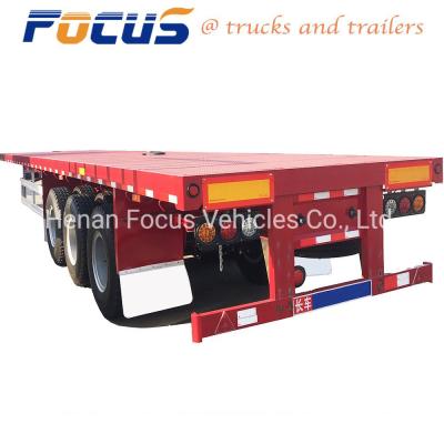 China Self-dumping Double Axles 40FT 45FT Container Flatbed Truck Trailer for sale