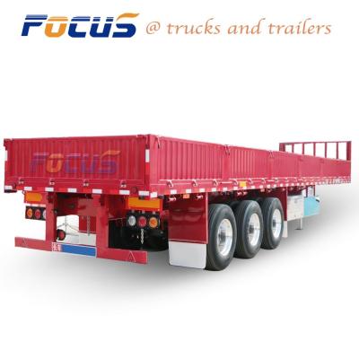 China Heavy Load 3axle 50tons Enclosed Cargo Side Wall/Side Board Semi Trailer From China Factory for sale